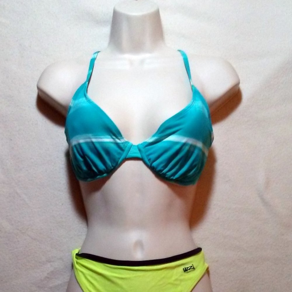 Skye Blue D Cup Underwire String Bikini Top